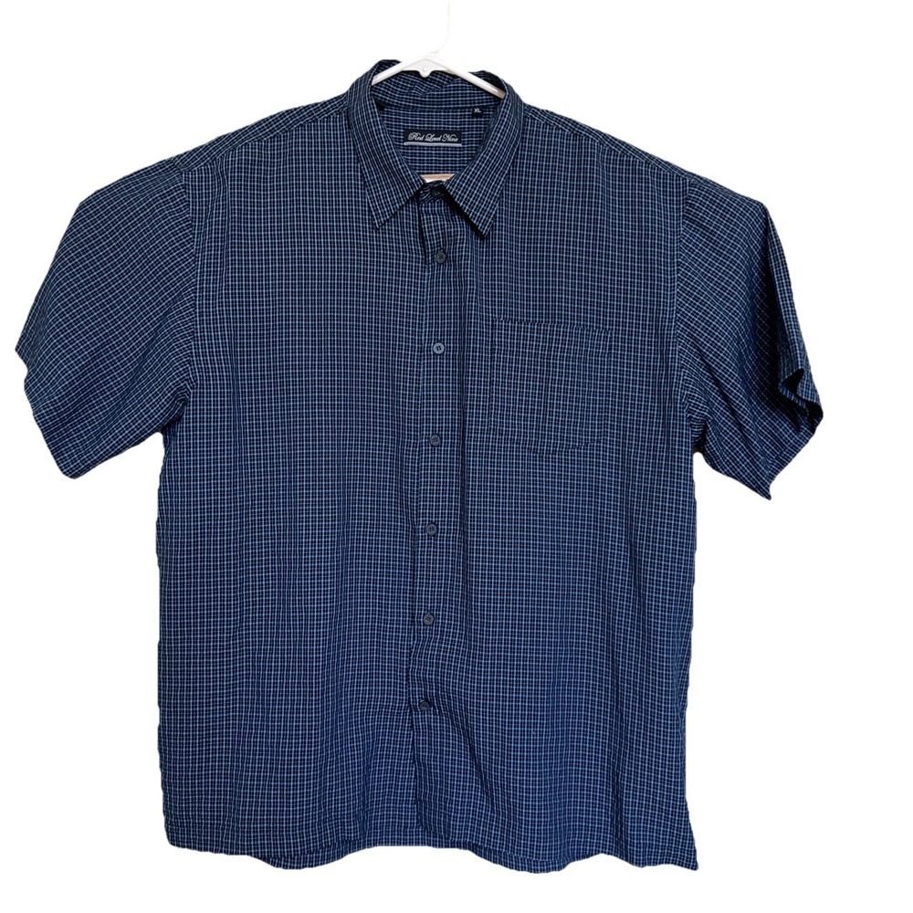 Red Level Nine Mens Shirt Size XL Blue  Stripe ShortSleeve Button Up‎ Pocket